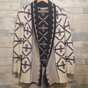 Maurices Aztec Print Long Open Sweater